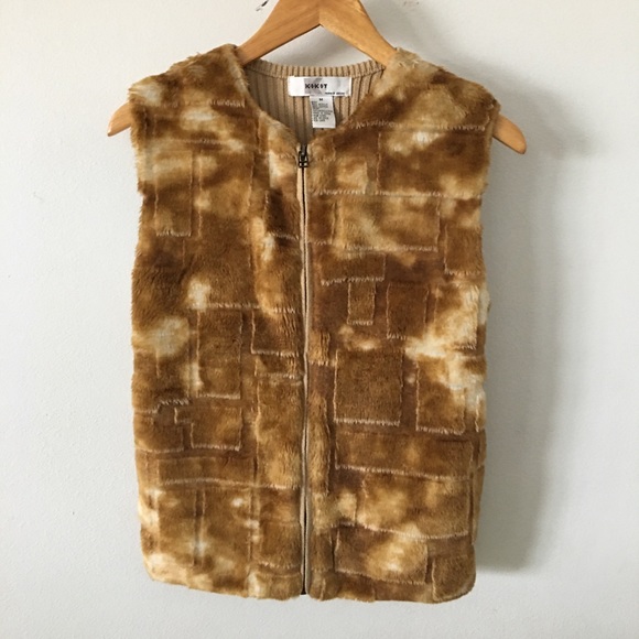 Vintage Faux Fur Vest Sz M - Picture 2 of 5